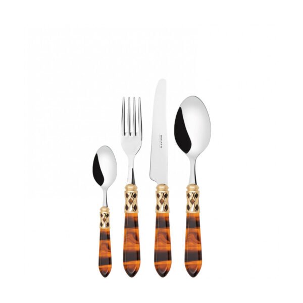 Bugatti 24Pcs Cutlery Set - 18/10 - Gold Tortise Shell Handle