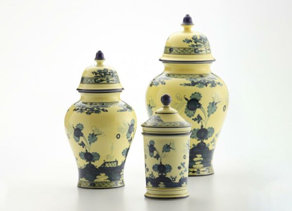 Ginori Potiche Vase With Cover Cm 38-Oriente Ita Citrino (Yellow) - Image 2