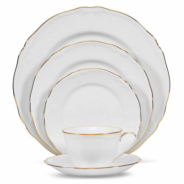Noritake 47 Pcs Dinner & Tea Set For 8 Persons - Princess Bouquet Gold