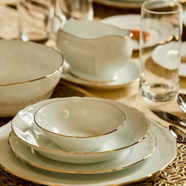 Noritake 47 Pcs Dinner & Tea Set For 8 Persons - Princess Bouquet Gold - Image 2