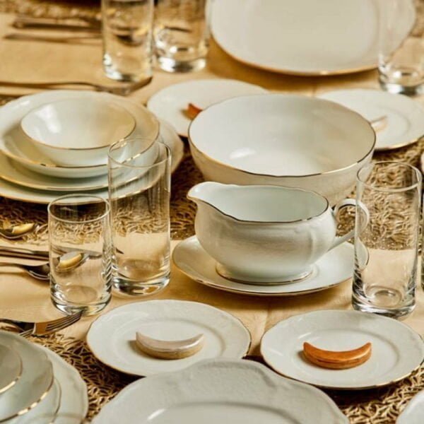 Noritake 47 Pcs Dinner & Tea Set For 8 Persons - Princess Bouquet Gold - Image 4