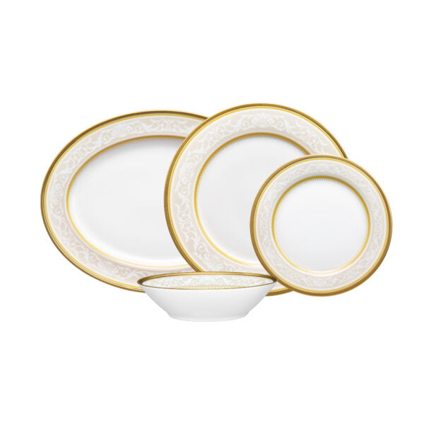 Noritake 37Pcs Dinner & Tea Set For 6 Person - Glendonald Gold