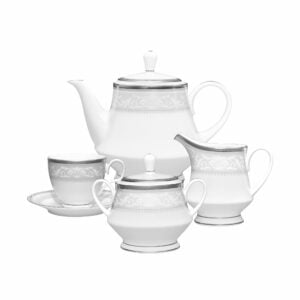 Noritake 17Pcs Tea Set For 6 Persons - Glendonald Platinum