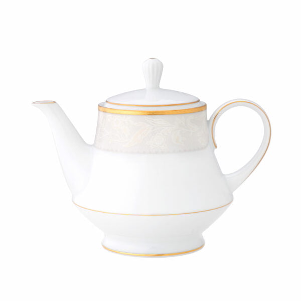 Noritake 33Pcs Dinner Set With Teapot-Flanders Gold - Image 3