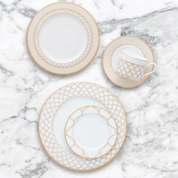 Noritake 20Pcs Dinner & Tea Set For 4 Person (Accent Plate) -Eternal Palace Gold (P020Lk) - Image 4