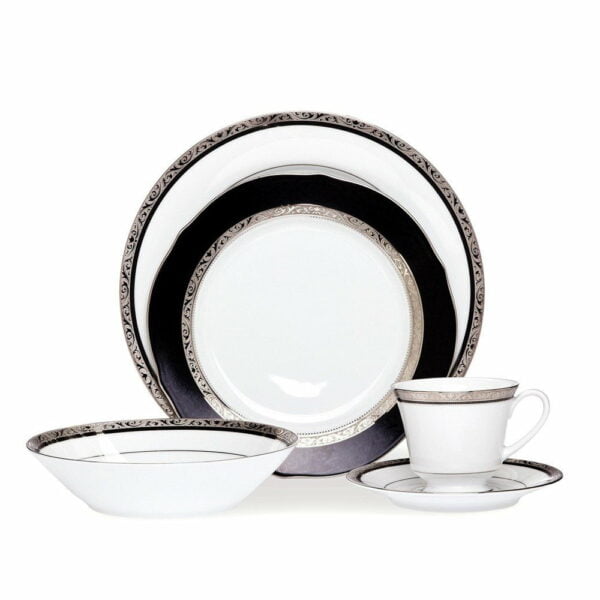 Noritake 20Pcs Dinner Set (Accent Plate) For 4 Person-Regent Platinum