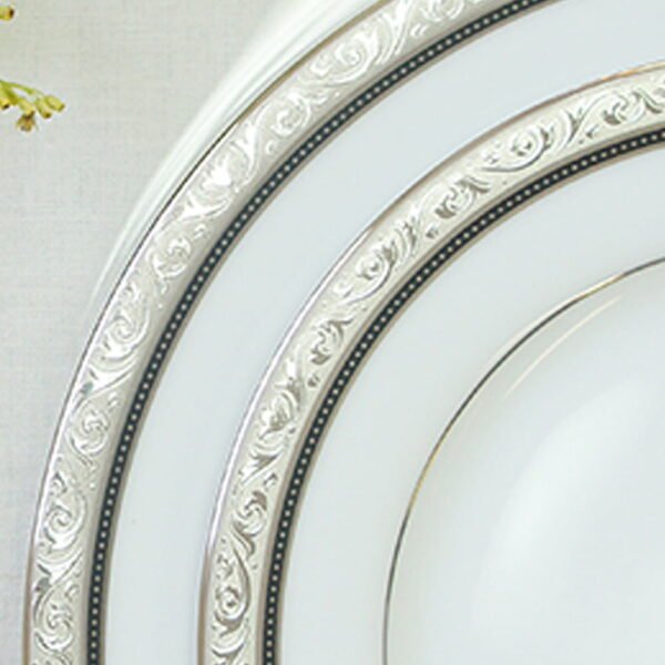 Noritake 33Pcs Dinner Set With Tea Pot For 6 Person-Regent Platinum - Image 8