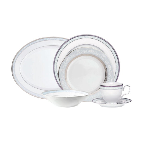 [Raya Deal] Noritake 33Pcs Dinner Set With Teapot -Hampshire Platinum