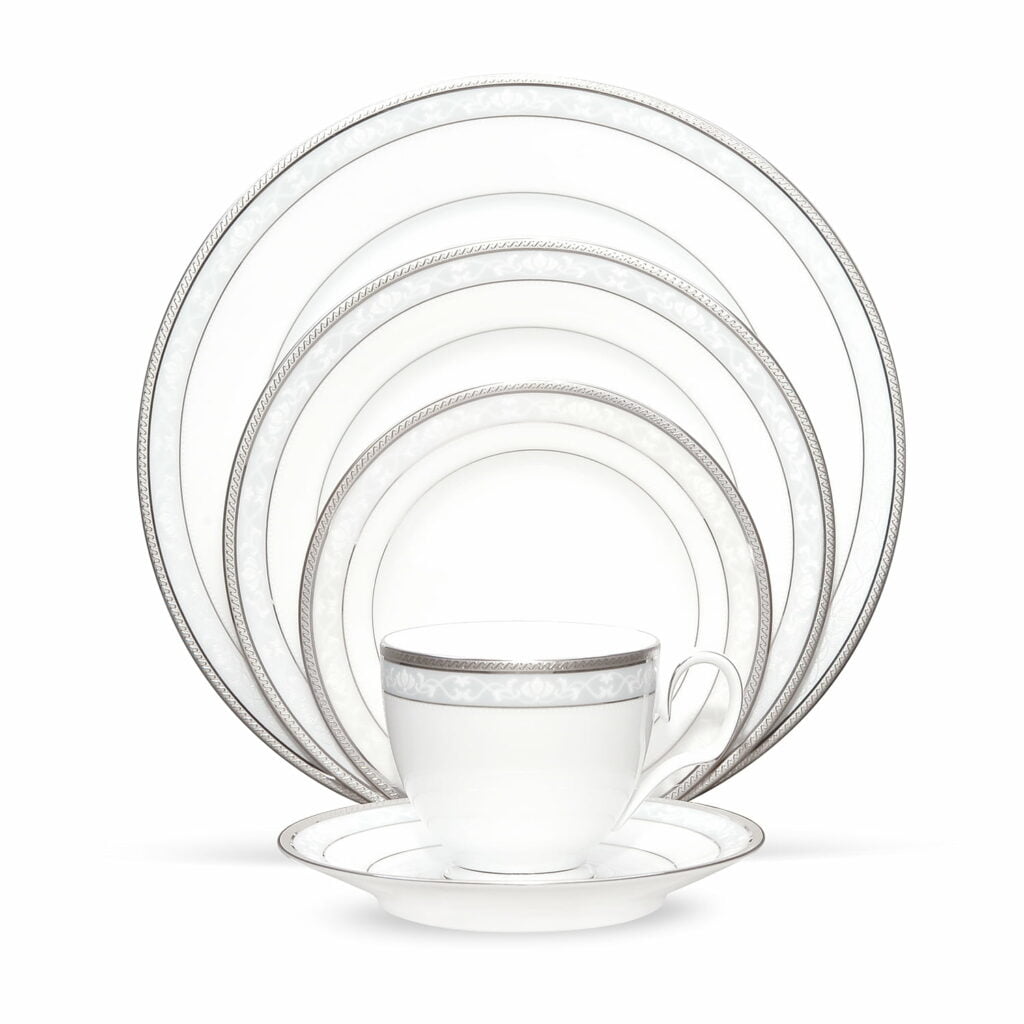 Noritake 96Pcs Dinner & Tea Set For 12 Persons Hampshire Platinum