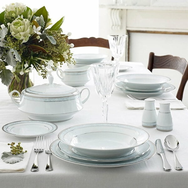 Noritake 20Pcs Dinner Set (Accent Plate) For 4 Person-Hampshire Platinum - Image 6