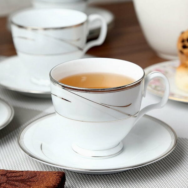 Noritake 17Pcs Tea Set For 6 Persons - Platinum Breeze (T017A) - Image 2