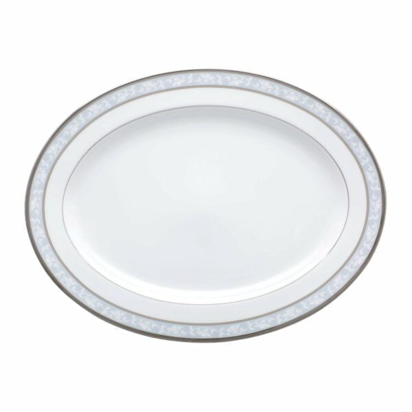 Noritake Oval Platter Md 14" - Brunswick Platinum