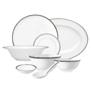 Noritake 34Pcs Asian Dinner Set For 6 Person- Rochelle Platinum