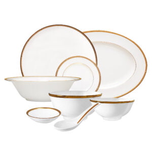Noritake 34Pcs Asian Dinner Set For 6 Person- Rochelle Gold