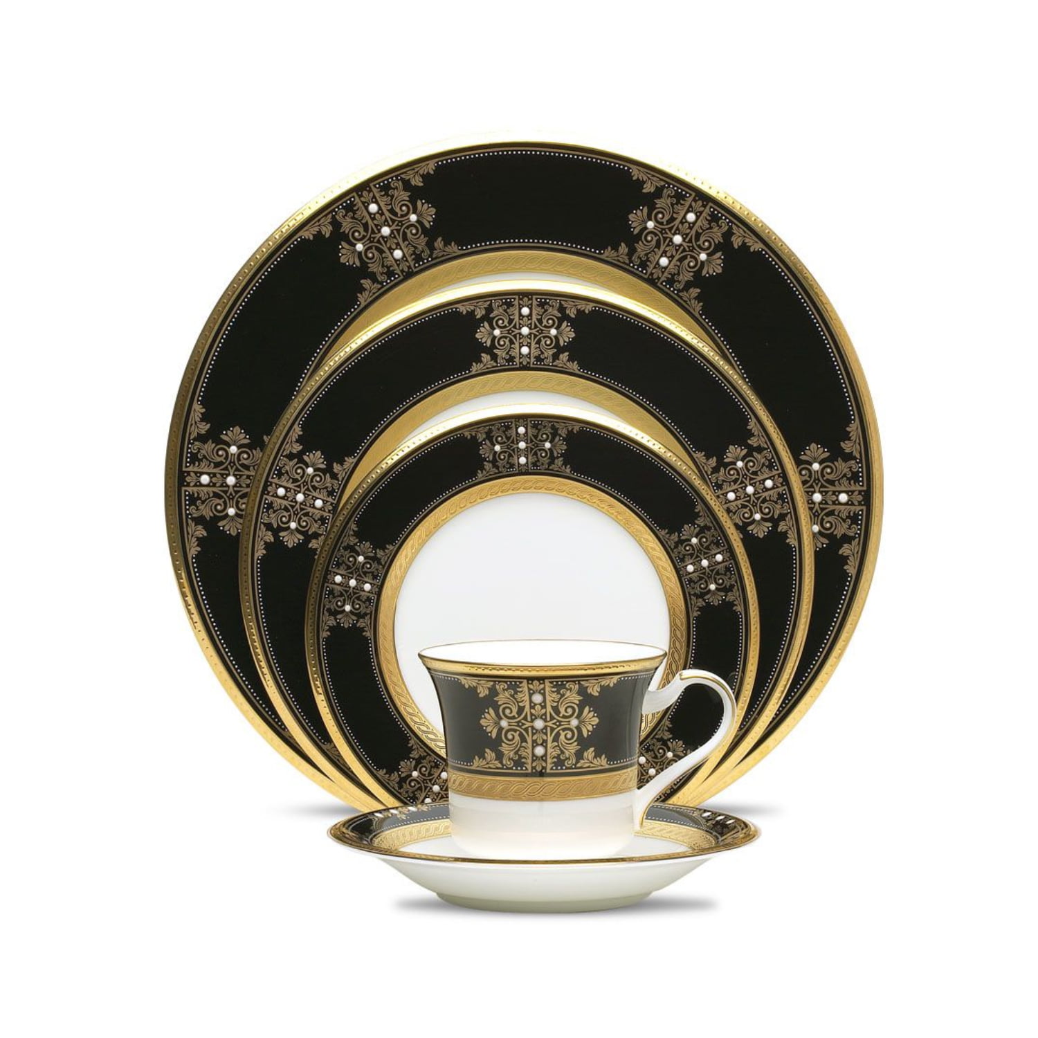 Noritake 96Pcs Dinner & Tea Set For 12 Persons - Evening Majesty