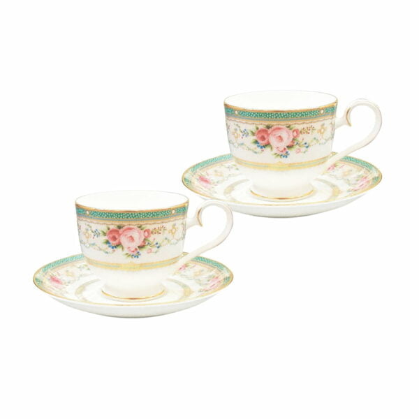 Noritake Cup And Saucer Pair Set - Palace Rose