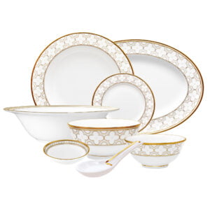 Noritake 34Pcs Asian Dinner Set For 6 Person- Trefolio Gold
