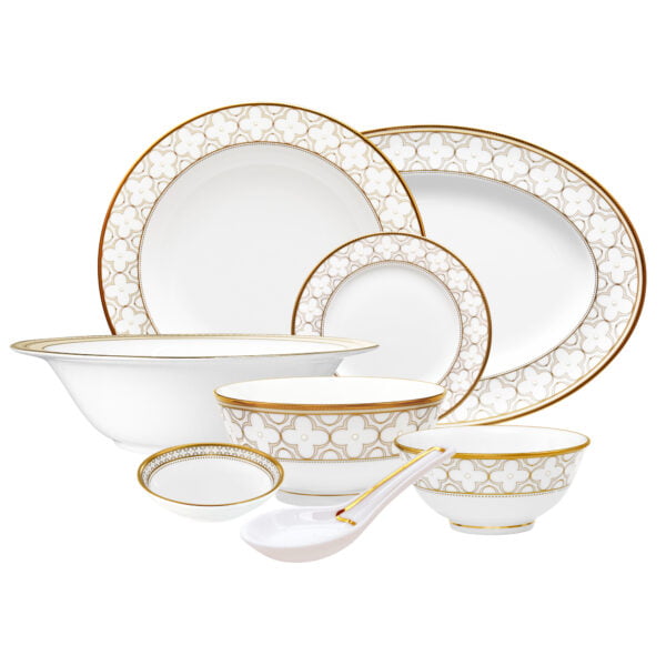 Noritake 34Pcs Asian Dinner Set For 6 Person- Trefolio Gold