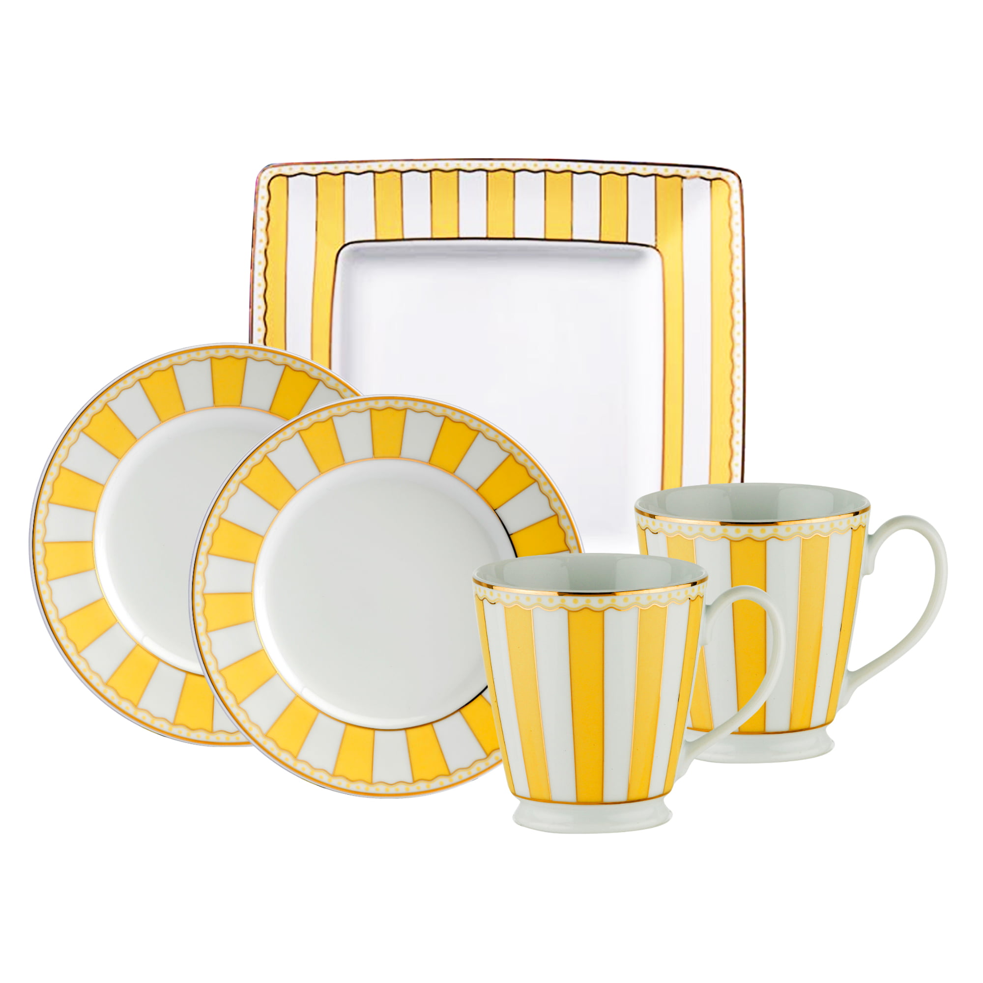 Noritake Carnivale Breakfast Set Yellow W/Gift Box