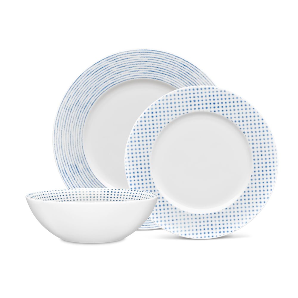 Noritake 12Pcs Dinner Set (Rim) For 4 Persons - Hammock Blue