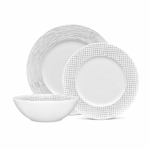 Noritake 12Pcs Dinner Set (Rim) For 4 Persons - Hammock Grey