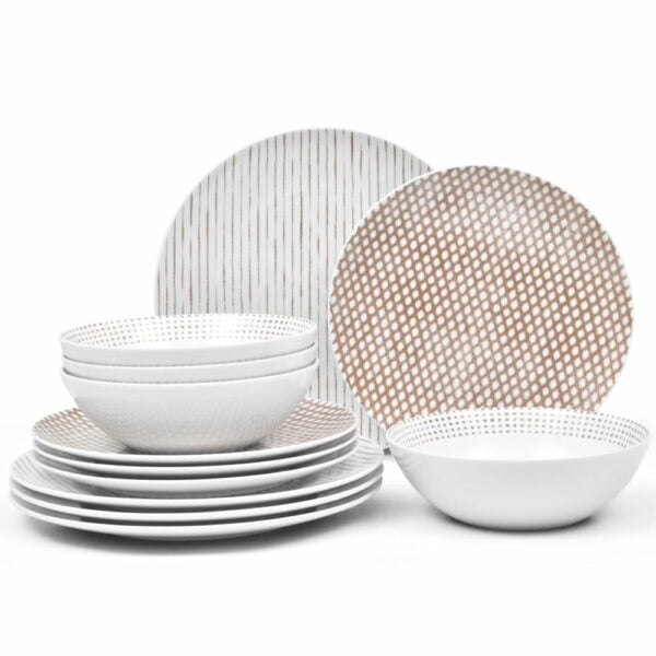 Noritake 12Pcs Dinner Set (Coupe) For 4 Persons - Hammock Khaki