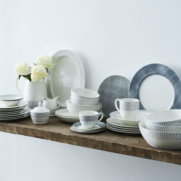 Noritake 12Pcs Dinner Set (Rim) For 4 Persons - Hammock Grey - Image 6