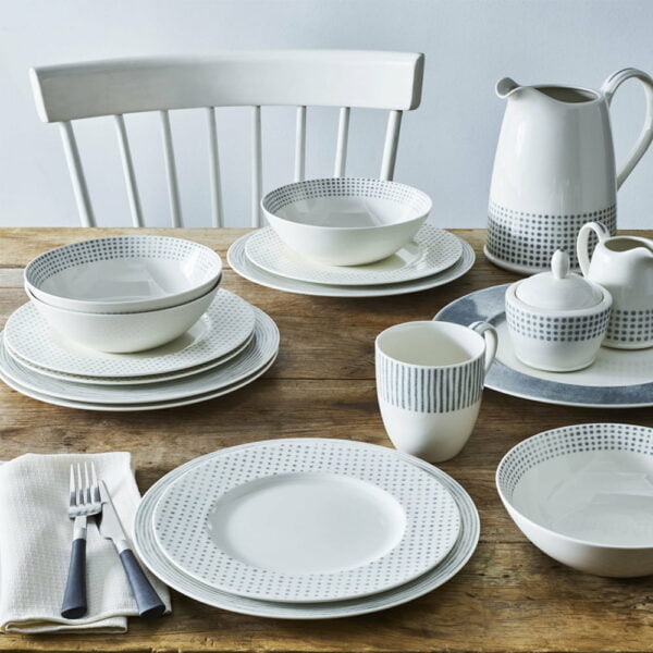 Noritake 12Pcs Dinner Set (Rim) For 4 Persons - Hammock Grey - Image 7
