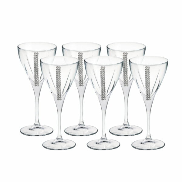 Chinelli Set Of 6 Fusion Regina Crystal Wine Glasses