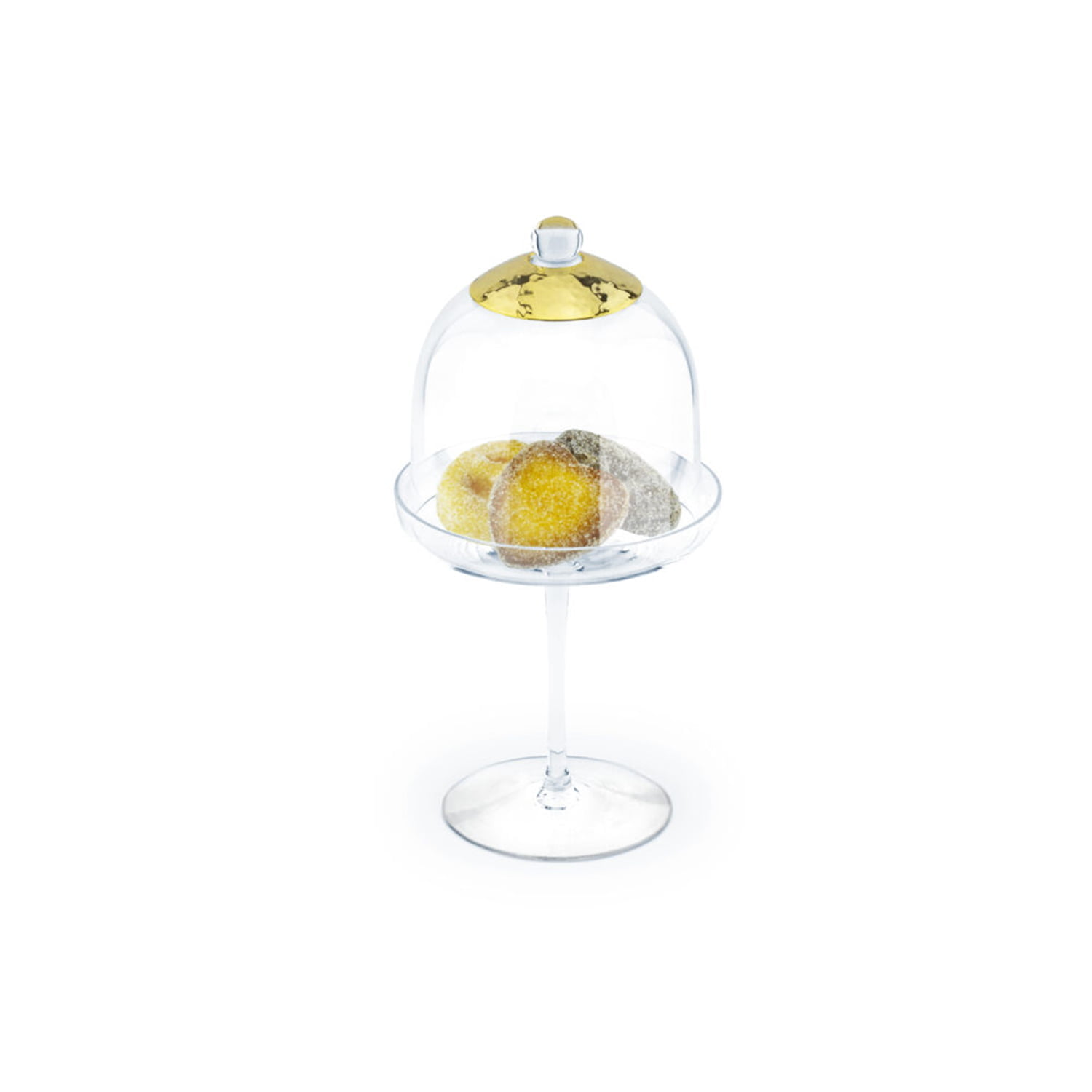 Chinelli Small Cake Stand With Dome - Campana - Gold