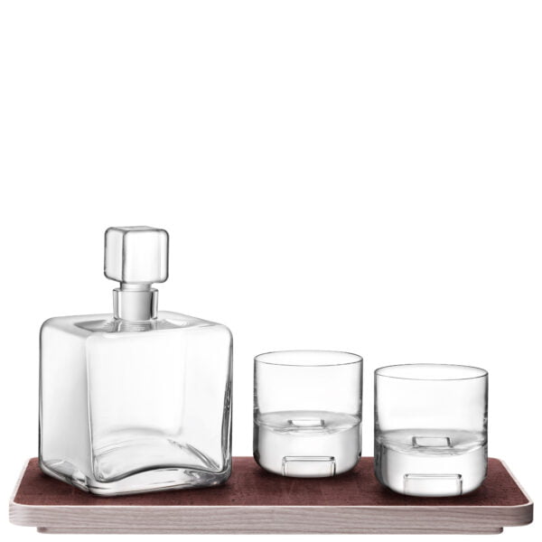 LSA LSA Cask Whisky Connoisseur Set Clear And Ash Cork Tray L 20Cm*