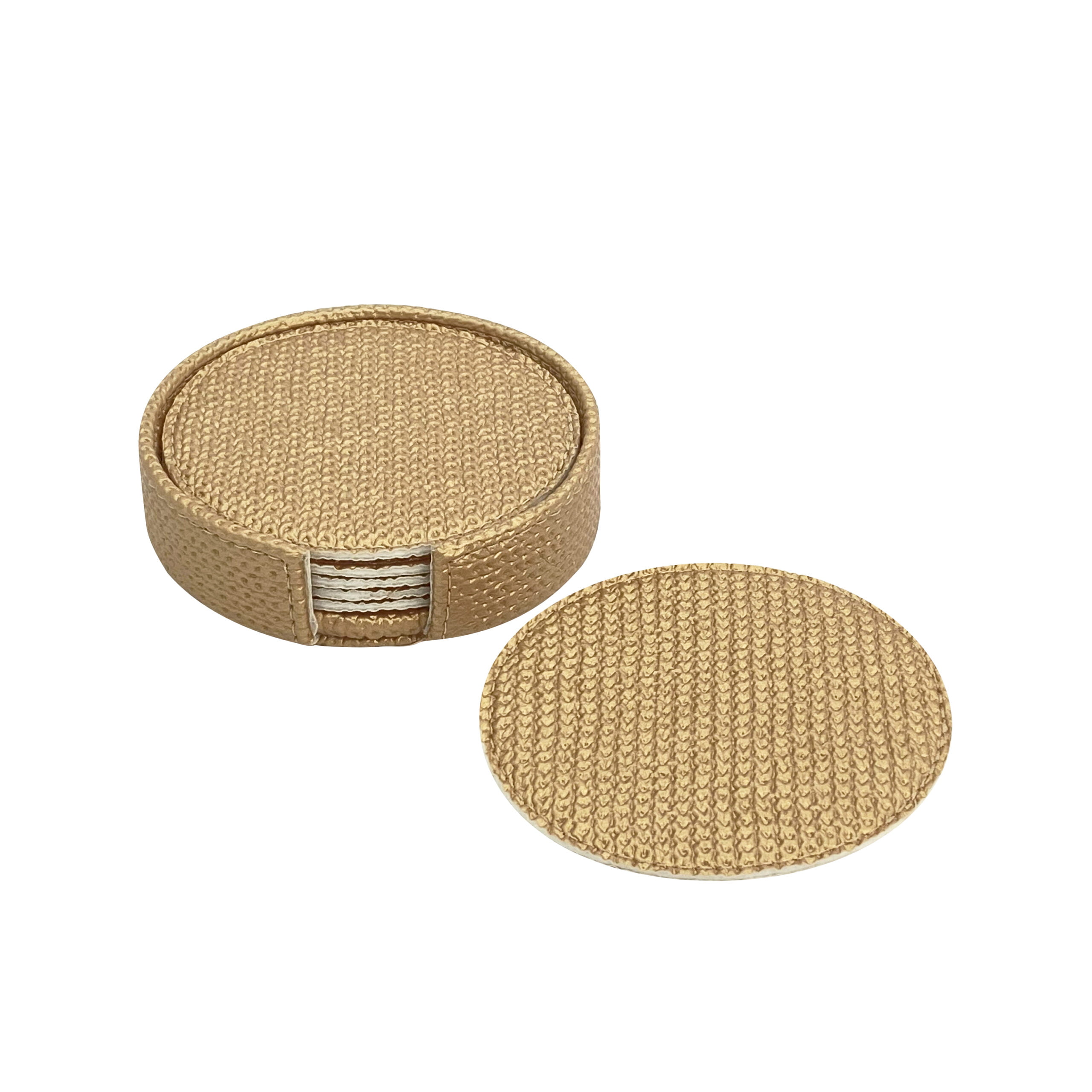 Artemis 6Pcs Round Coaster Set - Chain Gold