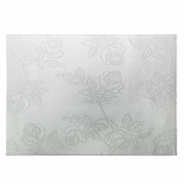 Artemis 2 Colors Placemat - Black Silver Glitter & White Silver Glitter Paisley - Image 4