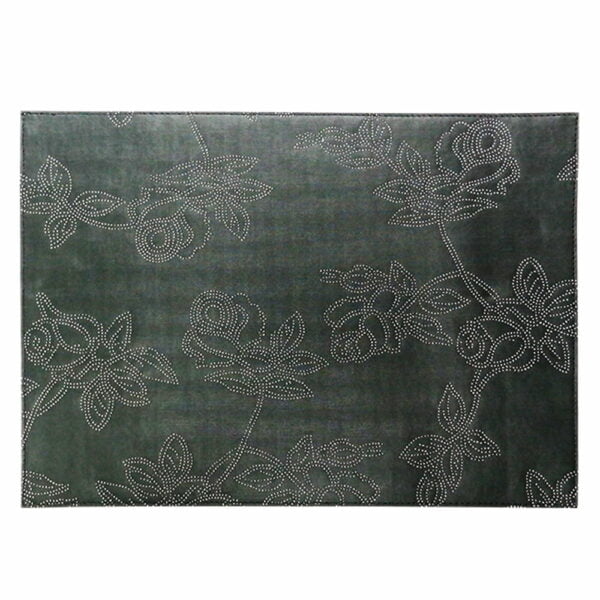 Artemis 2 Colors Placemat - Black Silver Glitter & White Silver Glitter Paisley - Image 5