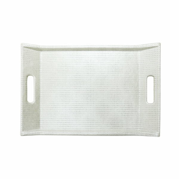 Artemis Tray Handle Medium 45Cm X 32Cm X 3Xm - White Silver Points