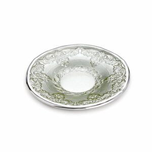Dogale Silver Green Plane Embroidery Saucer