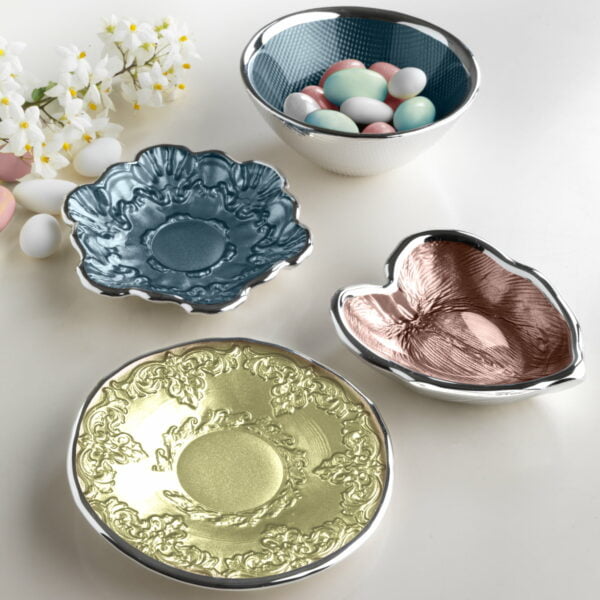 Dogale Blue Shaped Saucer W/Embroidery - Image 3
