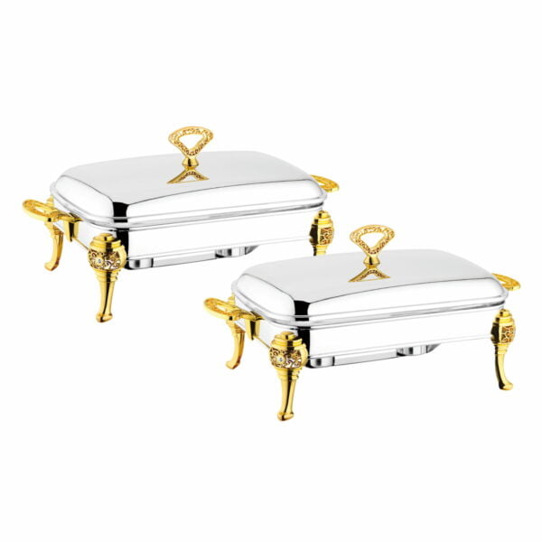 Equinox Stainless Steel Rectangle Food Warmer 2.5L - 2 Sets