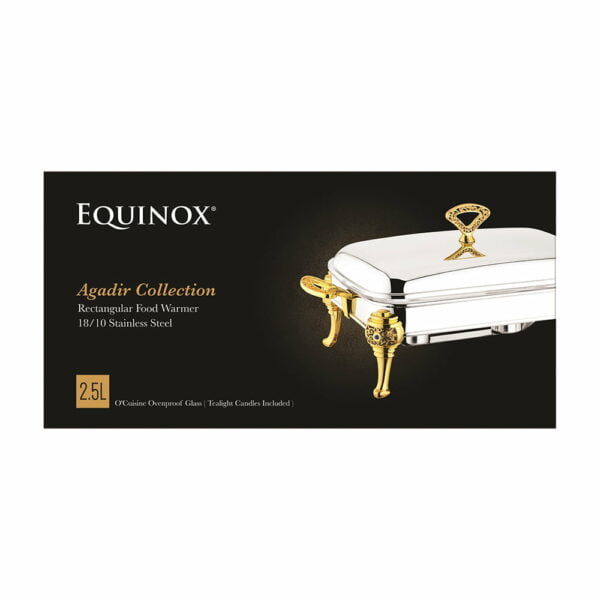Equinox Stainless Steel Rectangle Food Warmer 2.5L - 2 Sets - Image 4