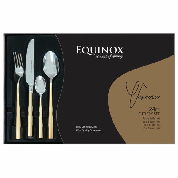 Equinox 24Pc Cutlery Set Venezia Gold
