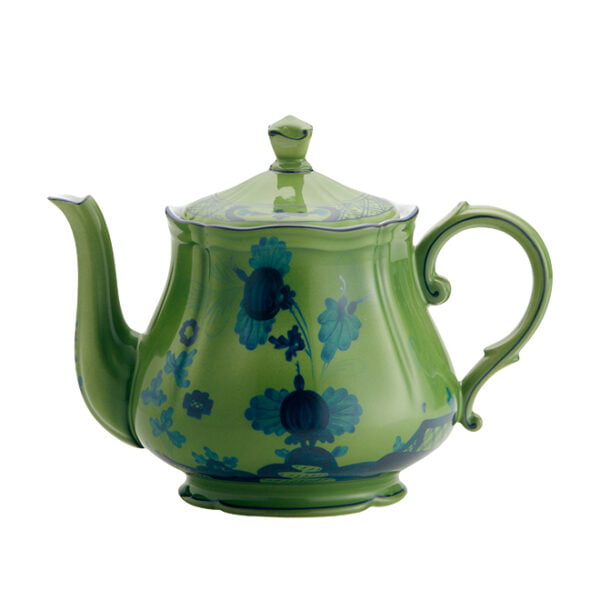 Ginori Teapot With Cover-Oriente Ita. Malachite (Green)