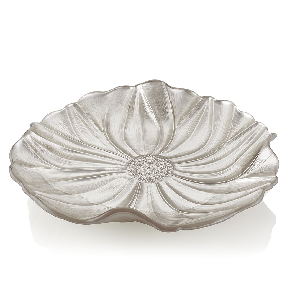 【IVV】アイヴィヴィマグノリアパールホワイト 27cm・18cm Italy IVV Magnolia Plate Pearly Ivory Decoration - Artelia