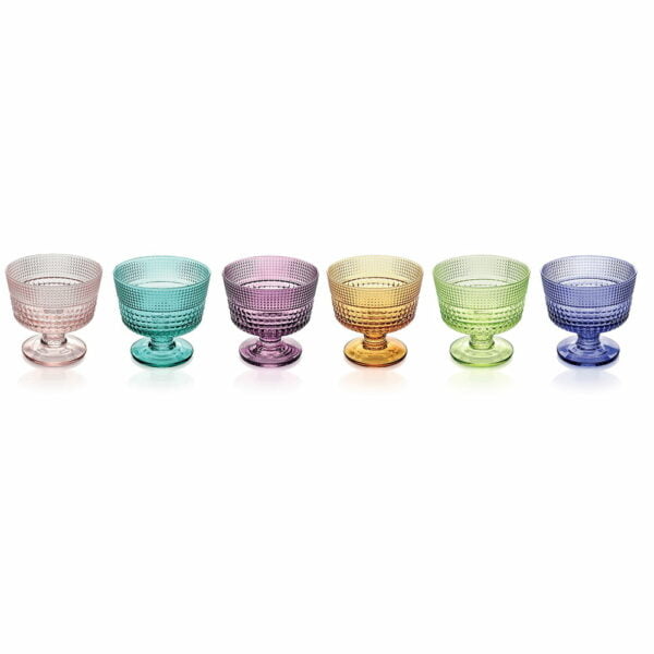IVV Speedy Set 6 Ind. Footed Bowls Cm.11.2 Assorted Colors