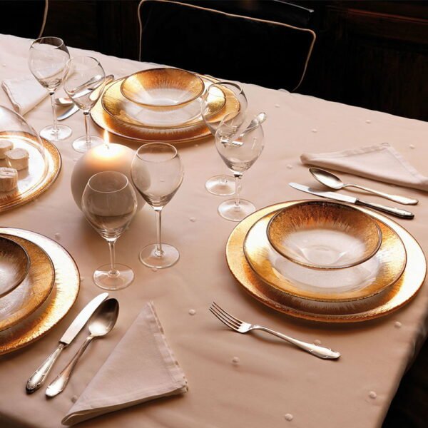 IVV Orizzonte Footed Cake Plate-Clear Gold Decoration - Image 2