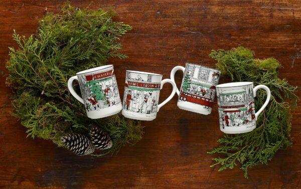 Noritake 4Pcs Mug Set-Le Restaurant Xmas - Image 2