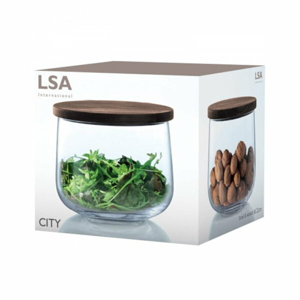 LSA City Bowl & Walnut Lid Ø22Cm Clear - Image 4
