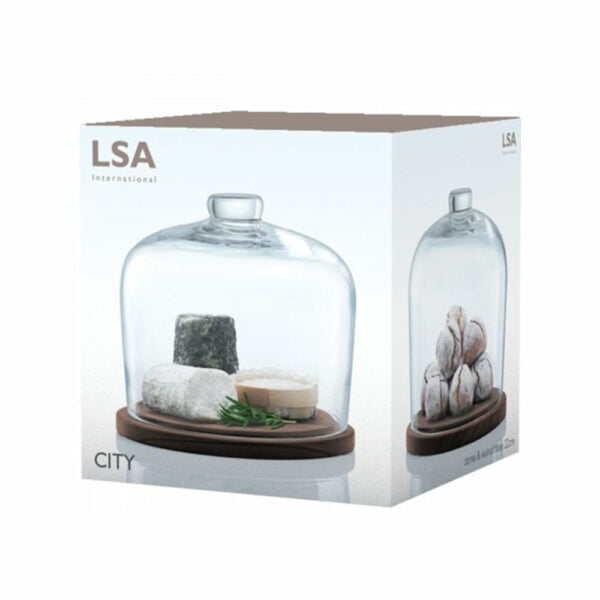 LSA City Dome & Walnut Base Ø22Cm Clear - Image 4