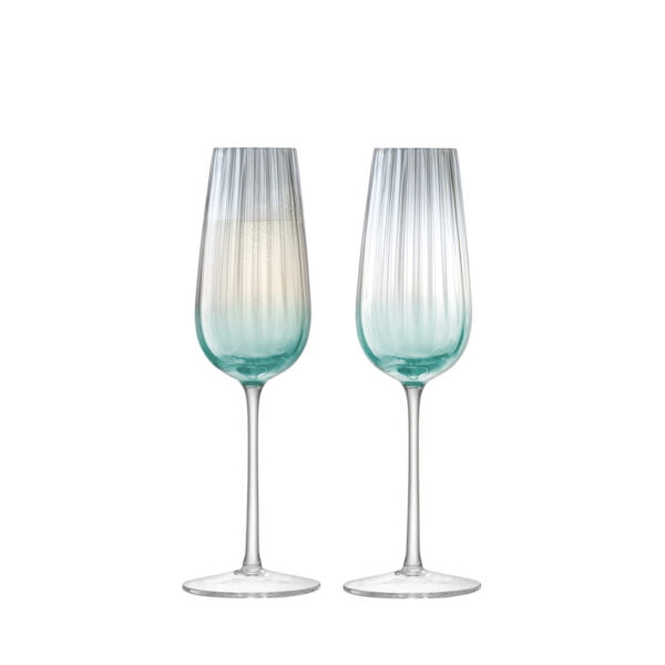 LSA Dusk Champagne Flute 250Ml Green/Grey X 2