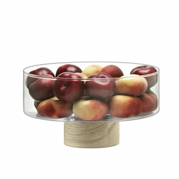 LSA Lotta Pedestal Bowl Clear & Ash Base Ø25Cm - Image 3