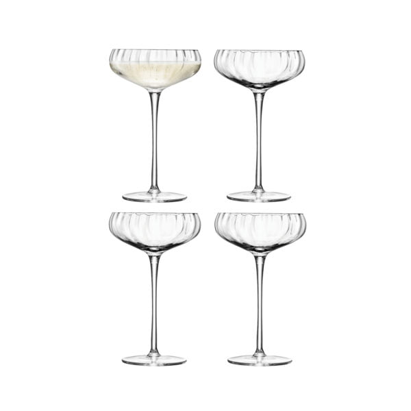 LSA Aurelia Champagne Saucer 300Ml Clear Optic X 4